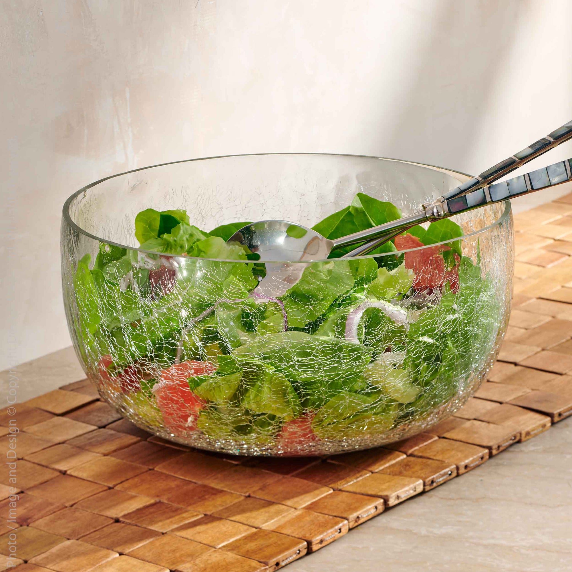 Norwell™ Mouth Blown, Hand Made Glass Serving Bowl (50% Recycled Glass) - (colors: Clear) | Premium Bowl from the Norwell™ collection | made with Glass  - 50% Recycled for long lasting use