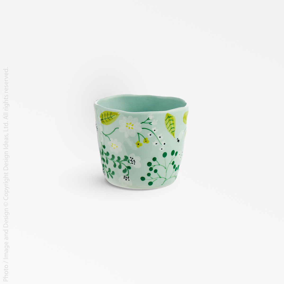 Bloomsbury™ 4 oz. Hand Painted Kaolin Clay Teacup - texxture