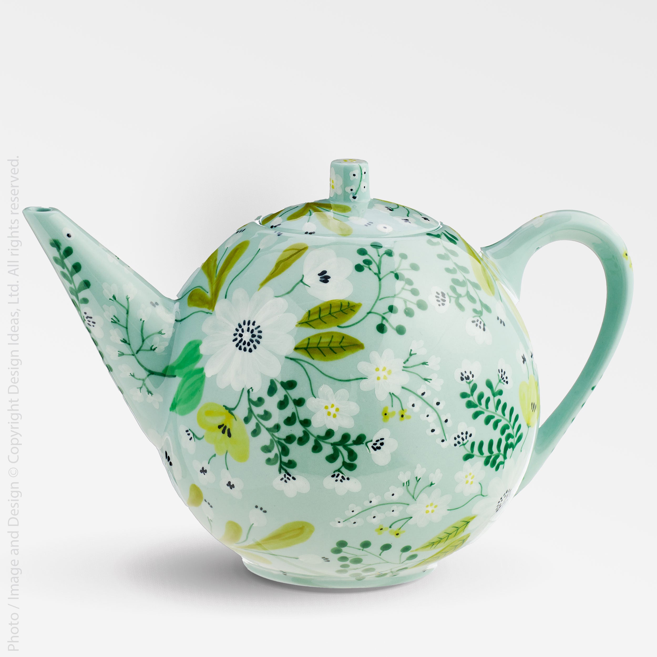 Bloomsbury™ teapot - Mint | Image 1 | Premium Tea Pot from the Bloomsbury collection | made with Kaolin clay for long lasting use | texxture