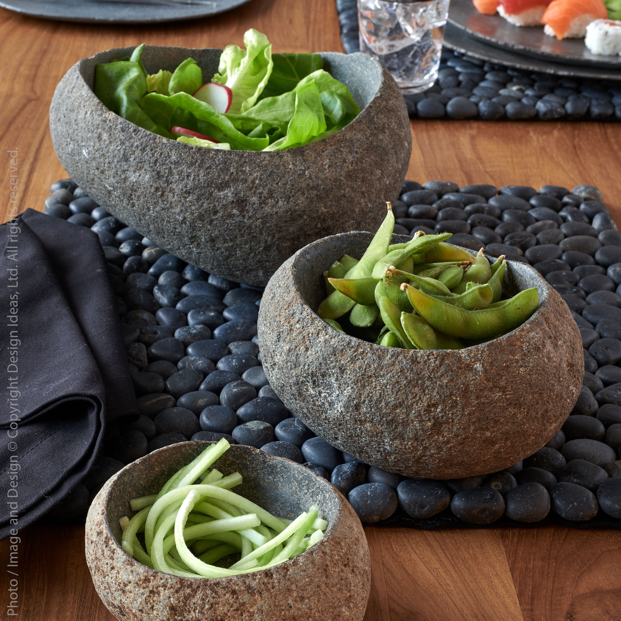 Stoneshard™ bowl (3.9 x 4.7 x 2 in.) - Gray | Image 3 | Premium Bowl from the Stoneshard collection | made with Riverstone for long lasting use | texxture