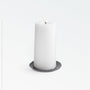 Stoneshard™ Carved Riverstone Candle Coaster - Gray | Image 1 | Premium Coaster from the Stoneshard collection | made with Riverstone for long lasting use | texxture