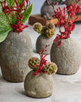 Stoneshard™ Carved Riverstone Vase (2.4x2.8x2.9in) - Black | Image 2 | Premium Vase from the Stoneshard collection | made with Riverstone for long lasting use | texxture