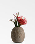 Stoneshard™ Carved Riverstone Vase (3.1x4.3x4.7in) - Black | Image 1 | Premium Vase from the Stoneshard collection | made with Riverstone for long lasting use | texxture