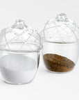 Nutty Borosilicate Glass Salt & Pepper Shakers - Silver Color | Image 1 | | Expertly created with natural borosilicate glass for long lasting use | Available in gray color | texxture home