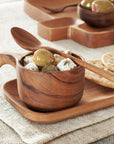 Chiku Teak Spoon | Image 2 | From the Chiku Collection | Skillfully made with natural teak for long lasting use | These utensils are sustainably sourced | Available in natural color | texxture home