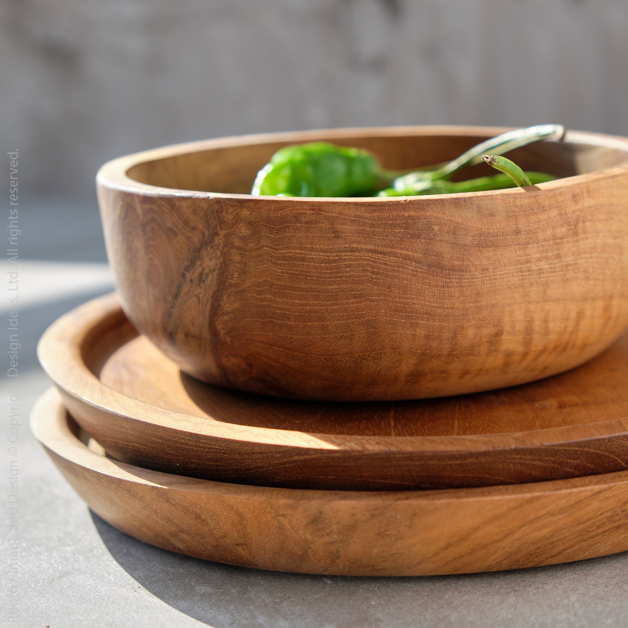 Chiku Teak Tray (Small) Black Color | Image 2 | From the Chiku Collection | Skillfully created with natural teak for long lasting use | This tray is sustainably sourced | Available in natural color | texxture home