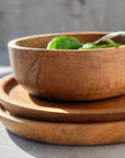 Chiku Teak Tray (Small) Black Color | Image 2 | From the Chiku Collection | Skillfully created with natural teak for long lasting use | This tray is sustainably sourced | Available in natural color | texxture home