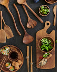 Chiku Teak Knife Black Color | Image 2 | From the Chiku Collection | Exquisitely crafted with natural teak for long lasting use | These utensils are sustainably sourced | Available in natural color | texxture home