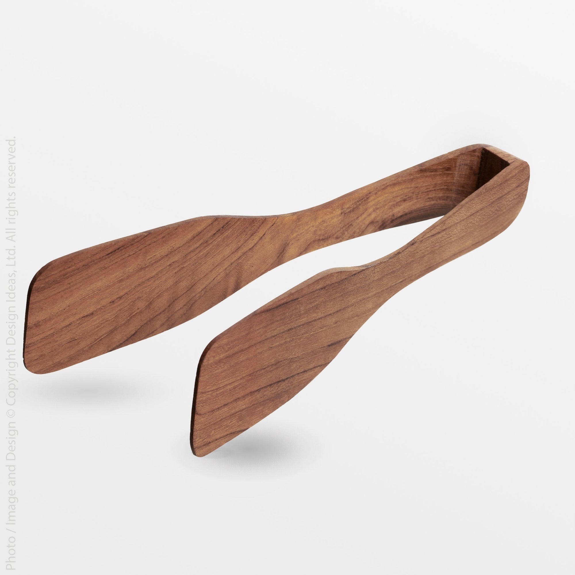 Chiku Teak Tongs - Black Color | Image 1 | From the Chiku Collection | Expertly made with natural teak for long lasting use | These utensils are sustainably sourced | Available in natural color | texxture home