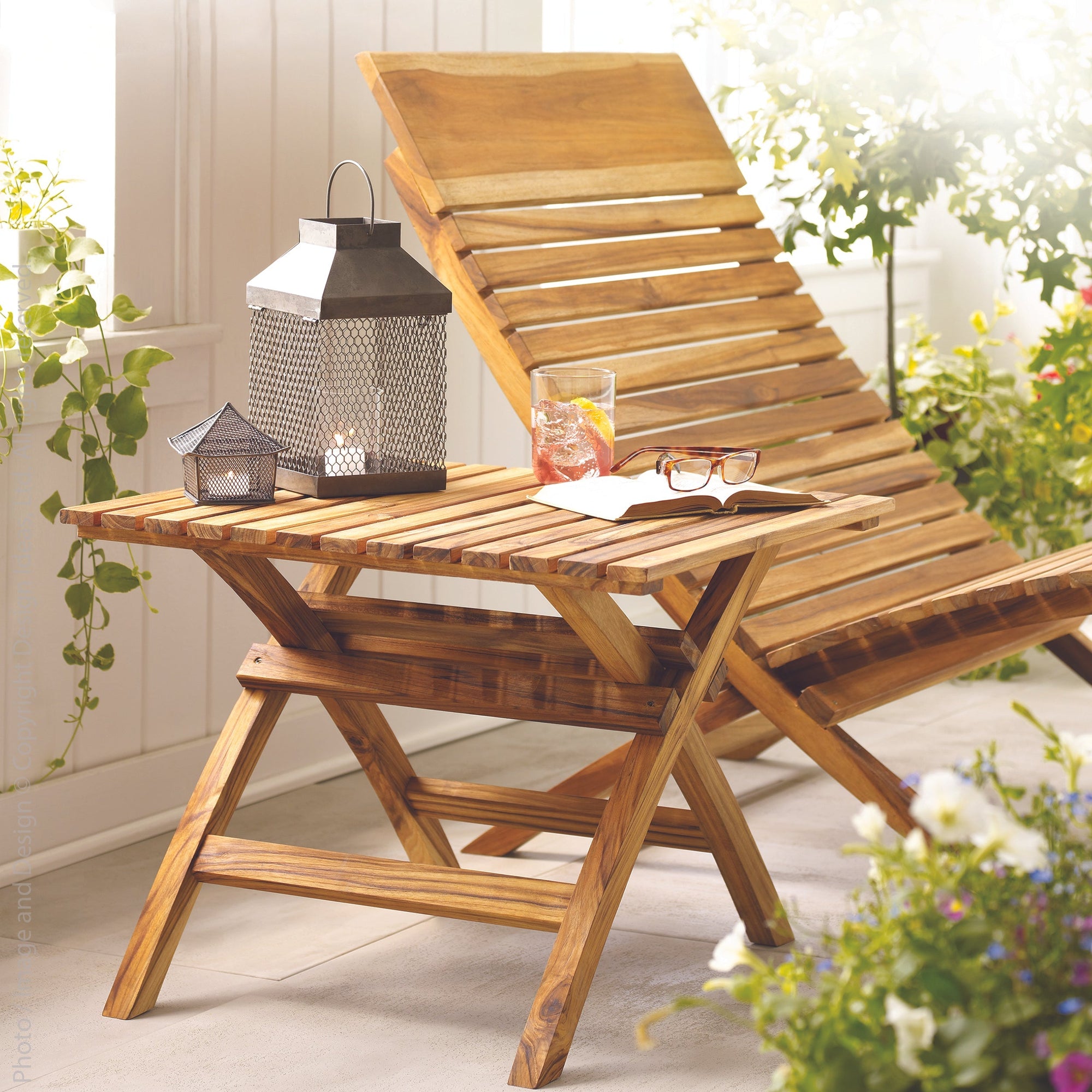 Barcelona Teak Side Table Natural Color | Image 2 | From the Barcelona Collection | Expertly crafted with natural teak for long lasting use | This table is sustainably sourced | Available in natural color | texxture home