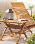 Barcelona Teak Side Table Natural Color | Image 2 | From the Barcelona Collection | Expertly crafted with natural teak for long lasting use | This table is sustainably sourced | Available in natural color | texxture home