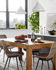 Takara Teak Dining Table Clear Color | Image 2 | From the Takara Collection | Masterfully assembled with natural teak for long lasting use | This table is sustainably sourced | Available in natural color | texxture home