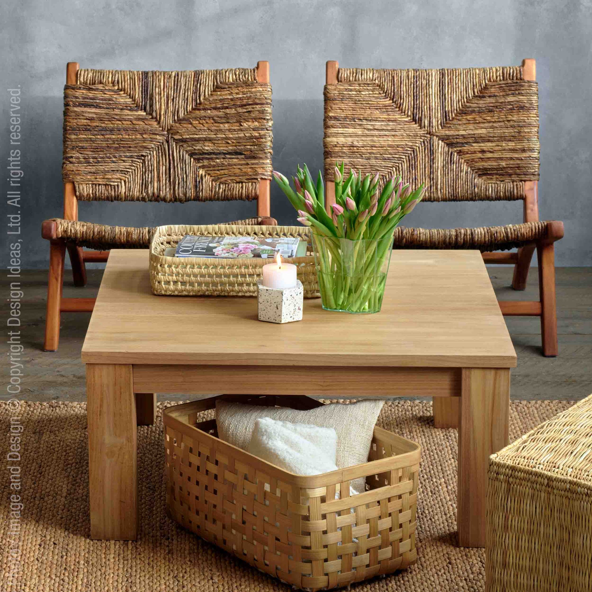 Takara™ Teak Square Coffee Table | Image 1 | From the Takara Collection | Elegantly assembled with natural teak for long lasting use | Available in natural color | texxture home