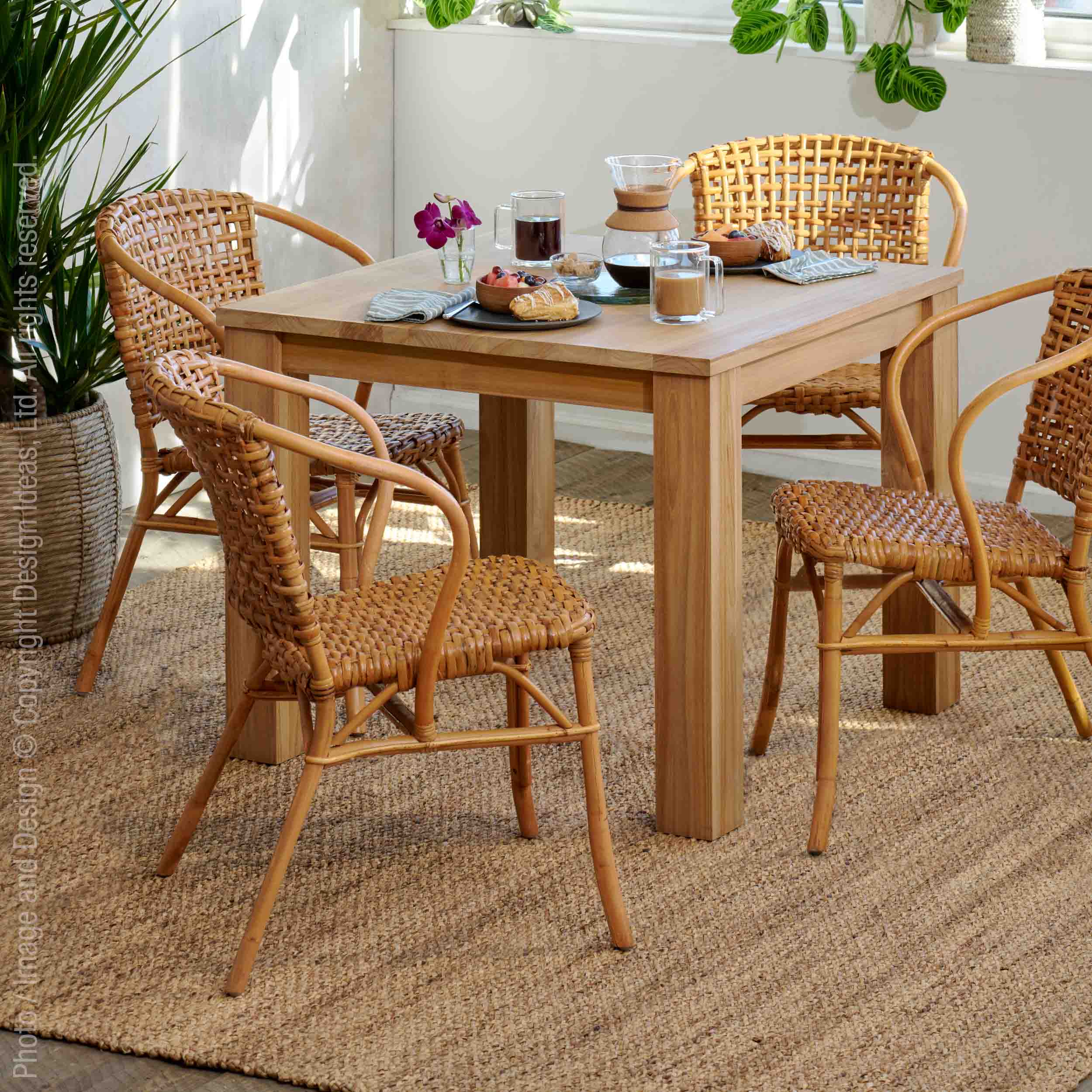 Takara™ Teak Square Dining Table | Image 1 | From the Takara Collection | Skillfully constructed with natural teak for long lasting use | Available in natural color | texxture home