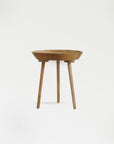 Takara Teak Round Table (Short) - Silver Color | Image 1 | From the Takara Collection | Masterfully assembled with natural teak for long lasting use | This table is sustainably sourced | Available in natural color | texxture home