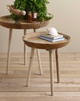 Takara Teak Round Table (Tall) Silver Color | Image 3 | From the Takara Collection | Elegantly crafted with natural teak for long lasting use | This table is sustainably sourced | Available in natural color | texxture home