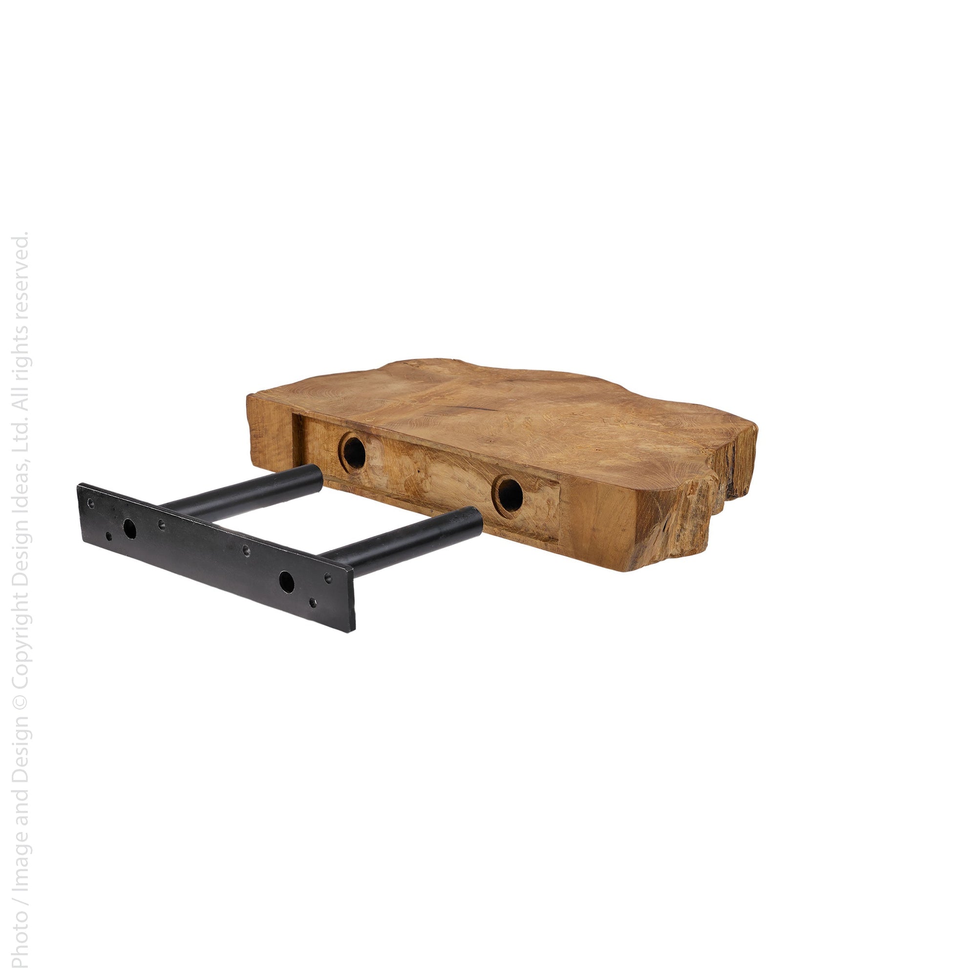 Takara Teak Live Edge Shelf (Small) Black Color | Image 5 | From the Takara Collection | Expertly assembled with natural teak for long lasting use | This shelf is sustainably sourced | Available in natural color | texxture home