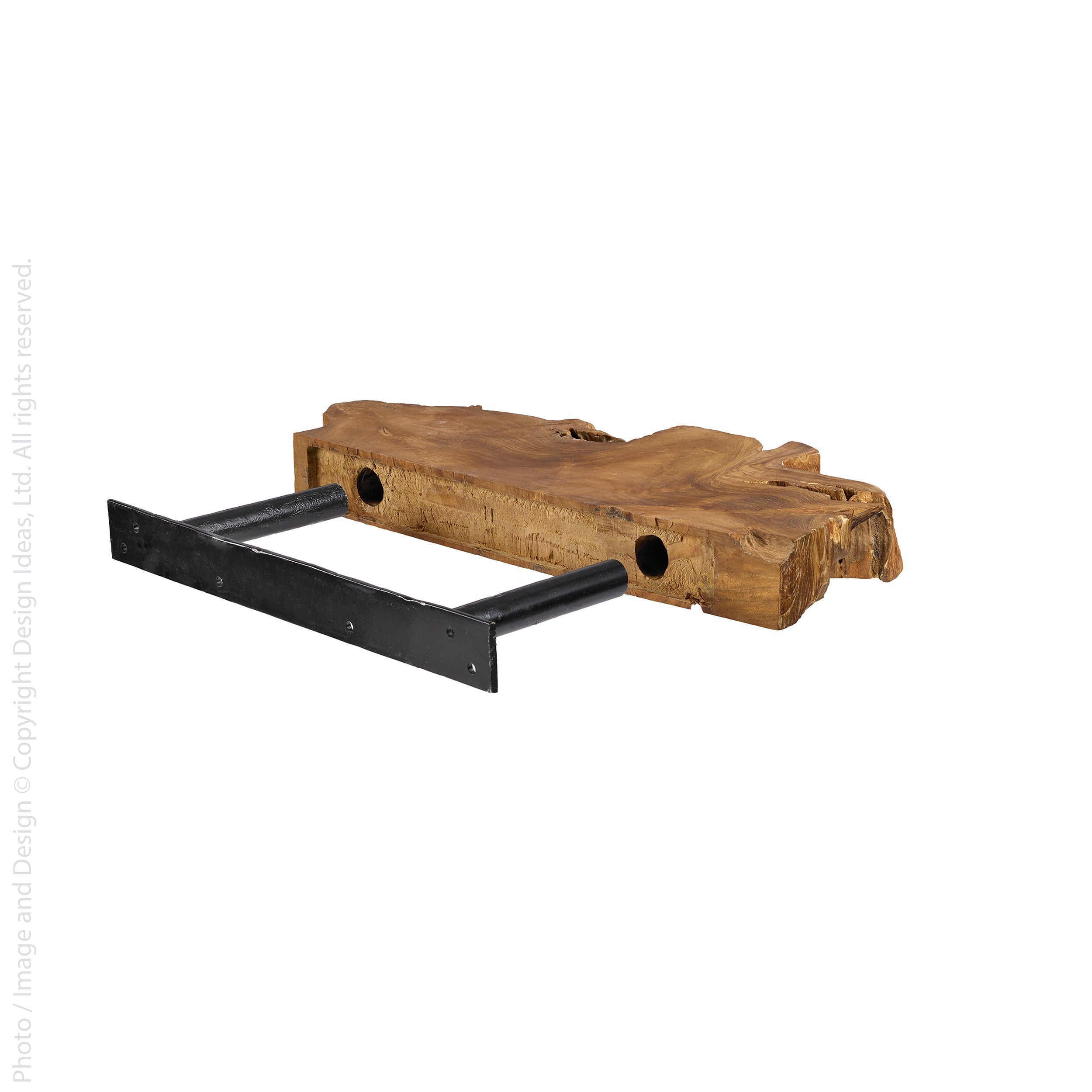 Takara Teak Live Edge Shelf (Medium) Natural Color | Image 4 | From the Takara Collection | Elegantly assembled with natural teak for long lasting use | This shelf is sustainably sourced | Available in natural color | texxture home