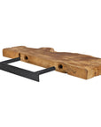 Takara Teak Live Edge Shelf (X-Large) Silver Color | Image 5 | From the Takara Collection | Skillfully assembled with natural teak for long lasting use | This shelf is sustainably sourced | Available in natural color | texxture home