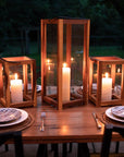 Takara Teak Lantern (Small) Silver Color | Image 2 | From the Takara Collection | Skillfully handmade with natural teak for long lasting use | This lantern is sustainably sourced | Available in natural color | texxture home