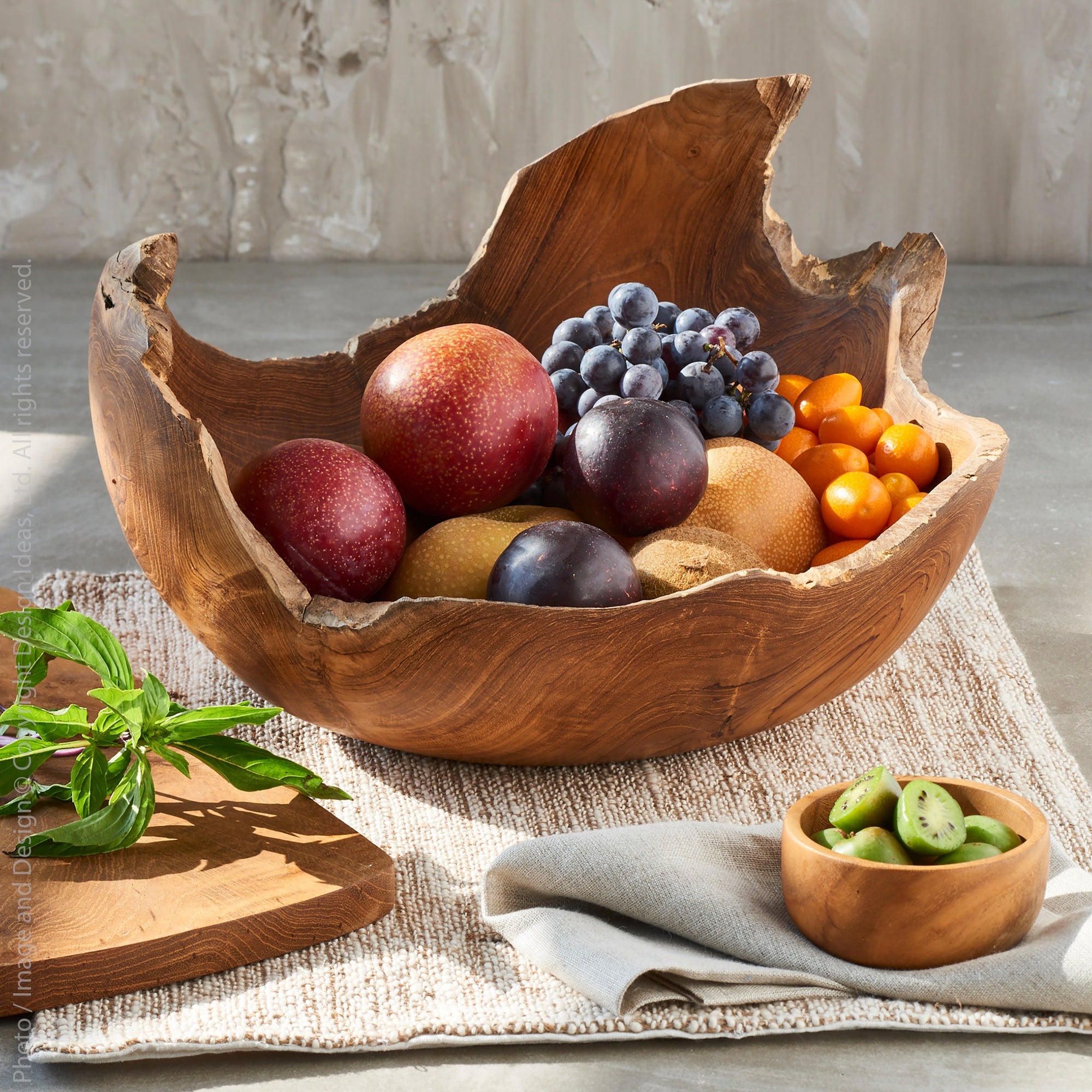Takara Teak Root Round Bowl white color | Image 2 | From the Takara Collection | Exquisitely handmade with natural teak root for long lasting use | This bowl is sustainably sourced | Available in natural color | texxture home