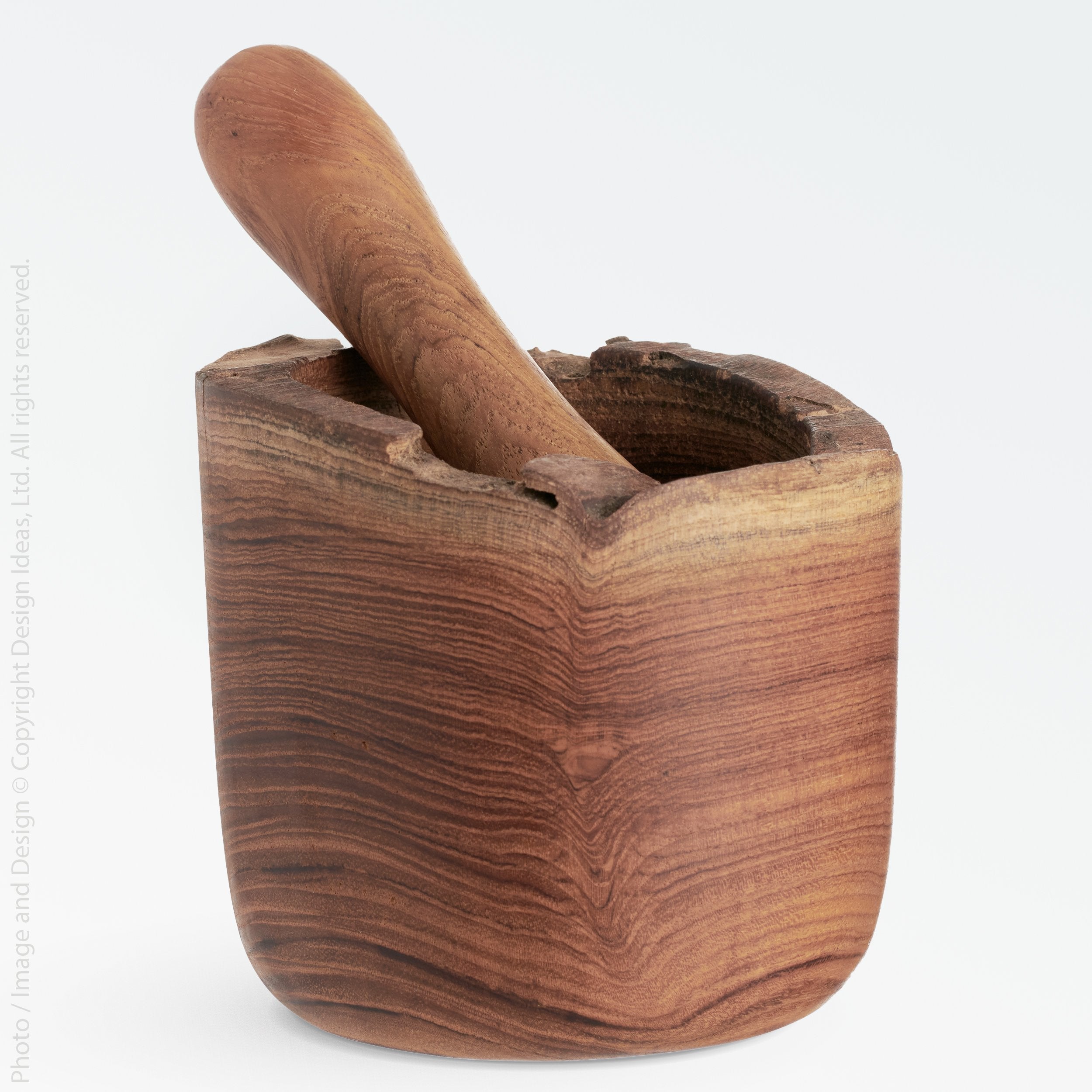 Takara Teak Root Mortar & Pestle - Black Color | Image 1 | From the Takara Collection | Elegantly handmade with natural teak root for long lasting use | This bowl is sustainably sourced | Available in natural color | texxture home