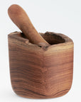 Takara Teak Root Mortar & Pestle - Black Color | Image 1 | From the Takara Collection | Elegantly handmade with natural teak root for long lasting use | This bowl is sustainably sourced | Available in natural color | texxture home