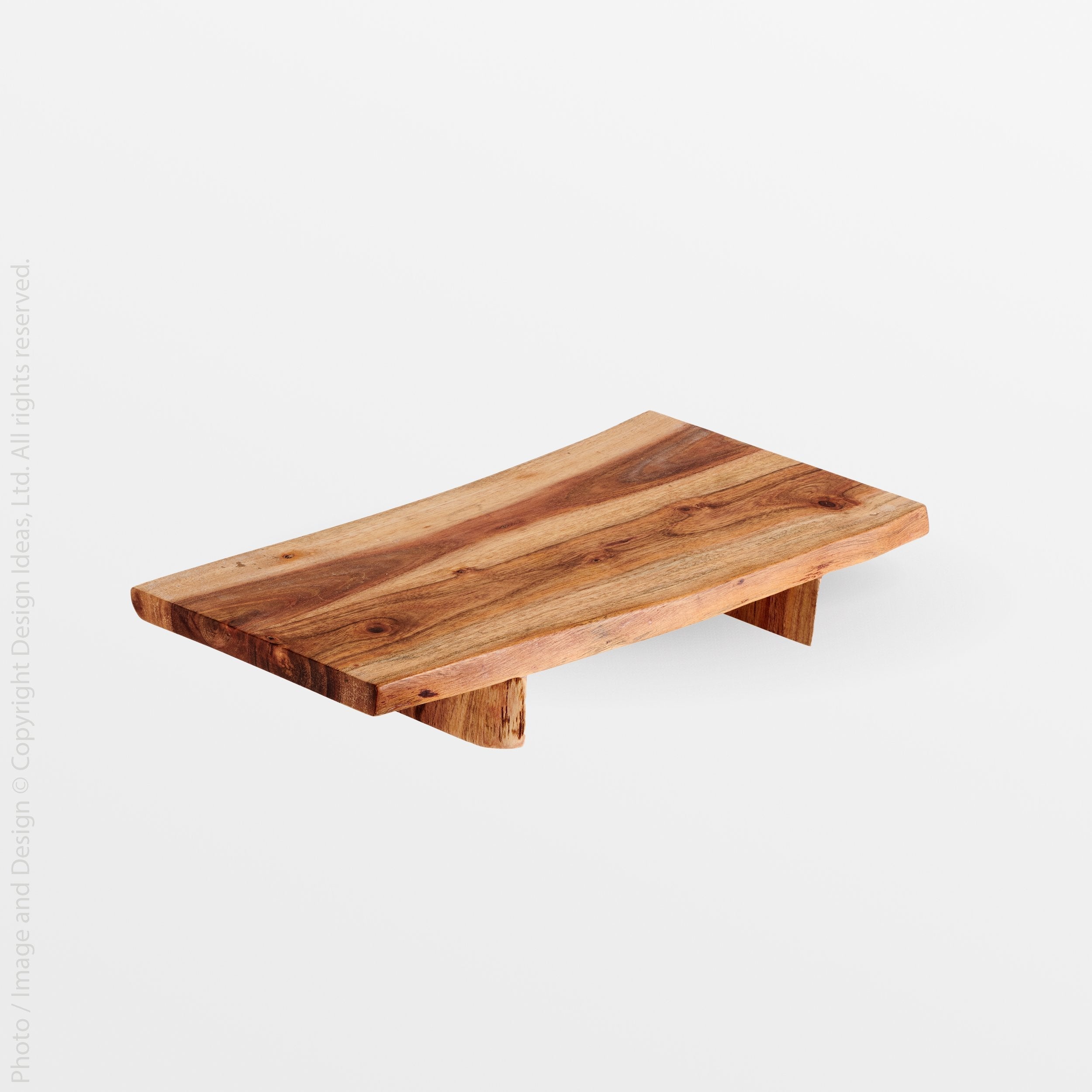 Acacia Bathtub Tray - Natural Wood Tray With Extended Sides, Glass