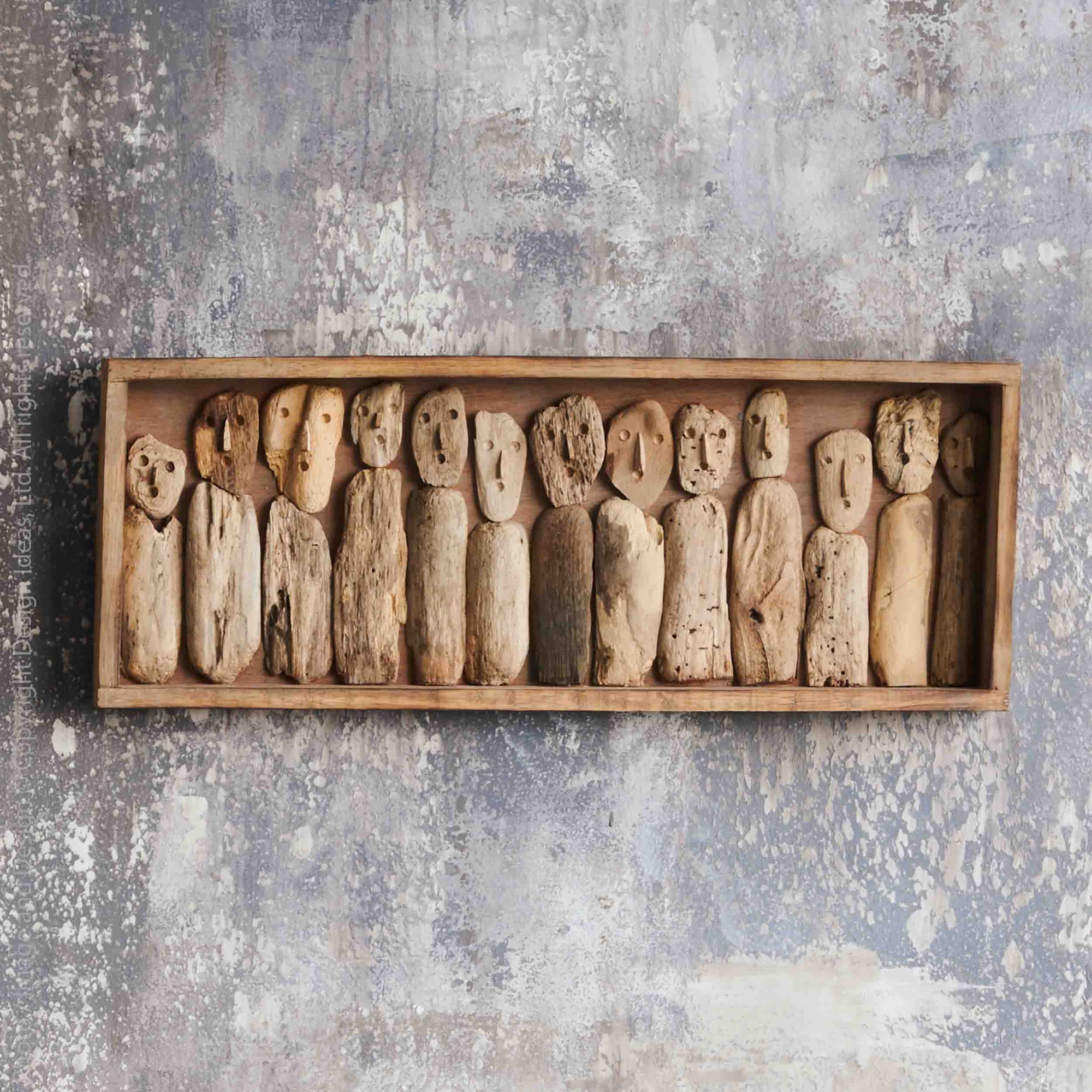 Tavu™ Hand Carved Recycled Wood Shadow Box (26 x 10 x 3in )