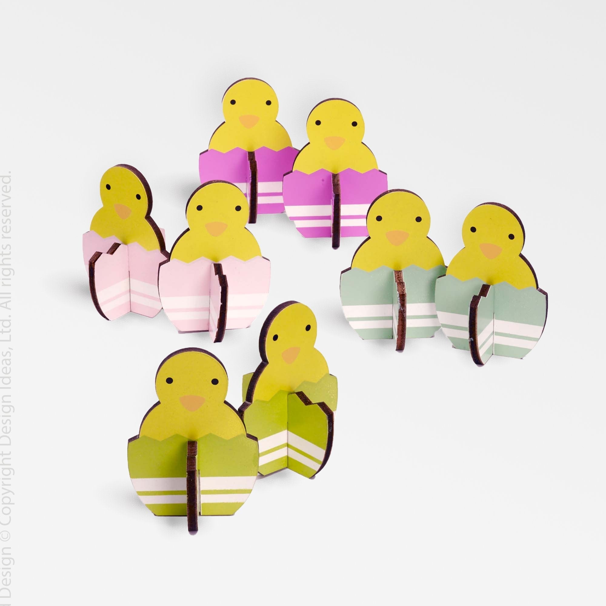 Springchick decorations (set of 8) - Assorted Colors | Image 1 | Premium Decorative from the Easterly collection | made with Wood for long lasting use | texxture