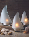 Regatta Frosted Glass Candle Holder Natural Color | Image 2 | From the Regatta Collection | Masterfully handmade with natural glass for long lasting use | Available in black color | texxture home