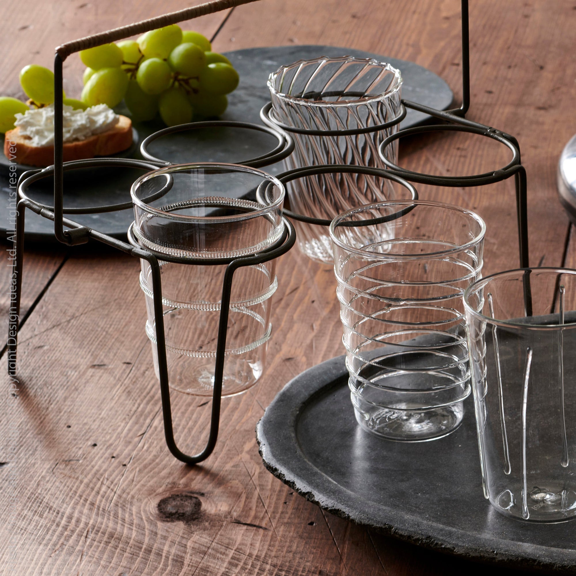 Livenza™ drink caddy - Black | Image 2 | Premium Drink Holder from the Livenza collection | made with Iron, Rattan for long lasting use | texxture