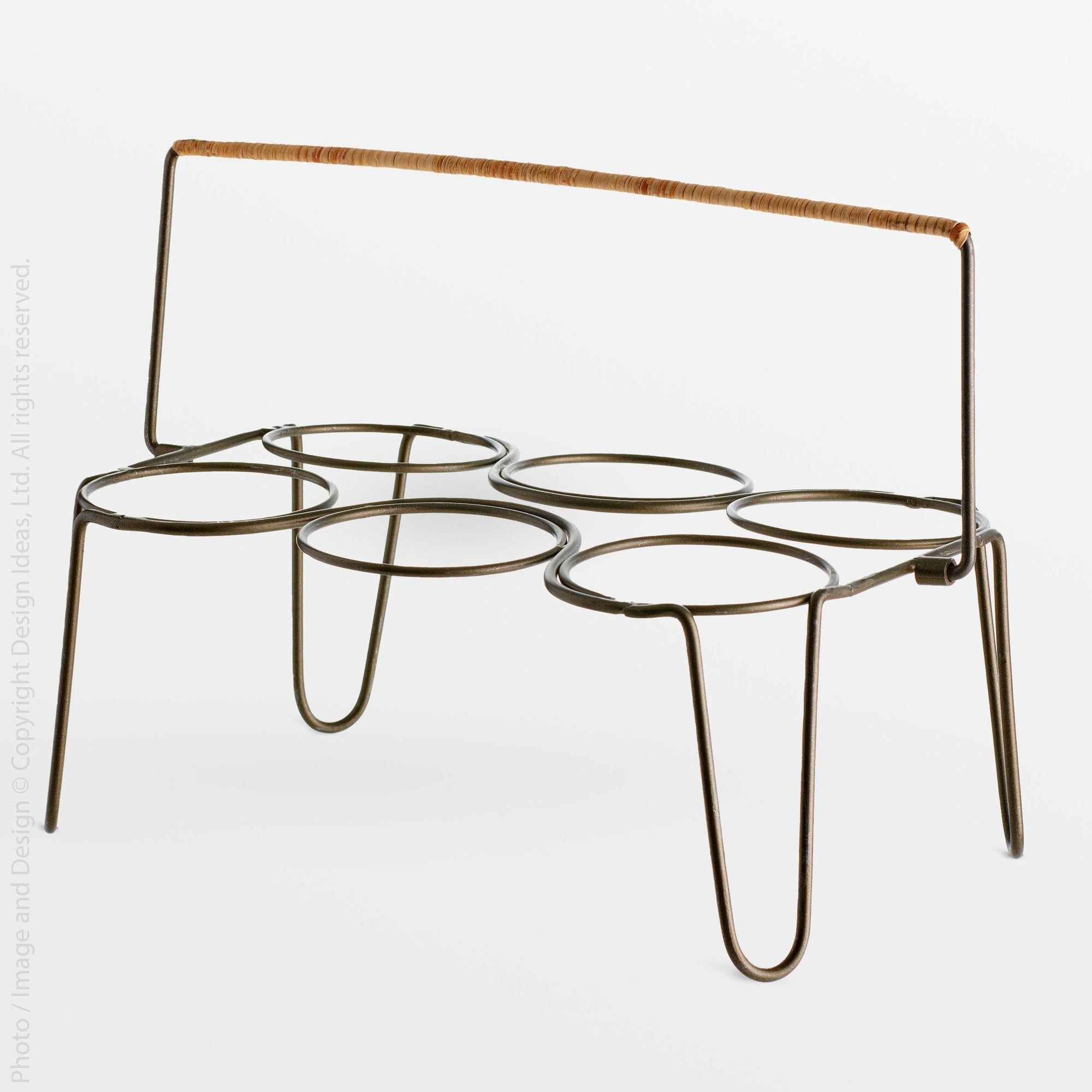 Livenza™ drink caddy - Black | Image 1 | Premium Drink Holder from the Livenza collection | made with Iron, Rattan for long lasting use | texxture