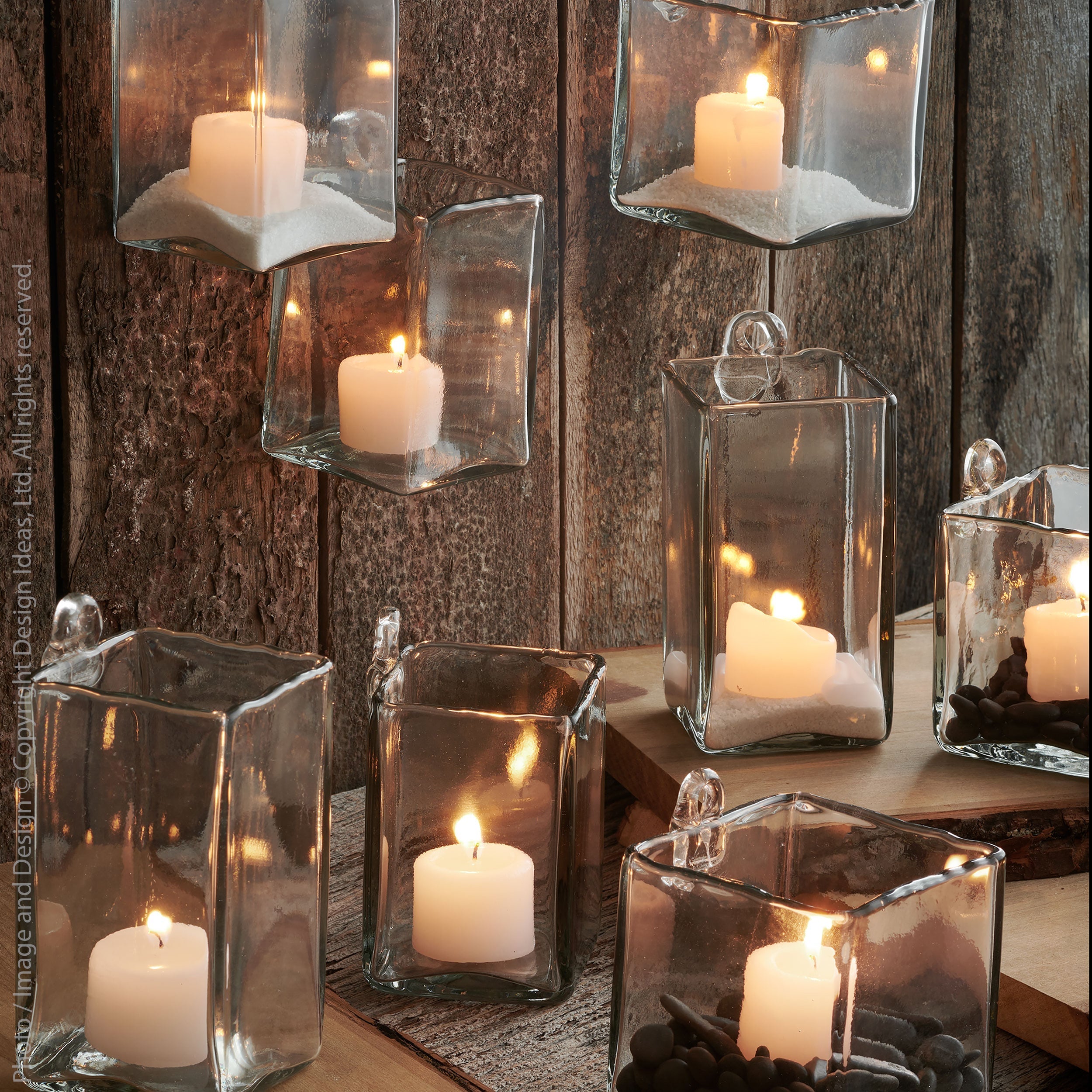 Bowery Glass Candle Holder (Tall)   | Image 2 | From the Bowery Collection | Expertly constructed with natural glass for long lasting use | Available in clear color | texxture home