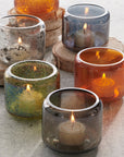 Hubbard Orange Luster Glass Votive Candle Holder Black Color | Image 2 | From the Hubbard Collection | Exquisitely assembled with natural glass for long lasting use | Available in clear color | texxture home