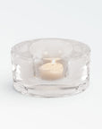 Catseye Stackable Glass Candle Holder white color | Image 3 | | Masterfully made with natural glass for long lasting use | Available in white color | texxture home
