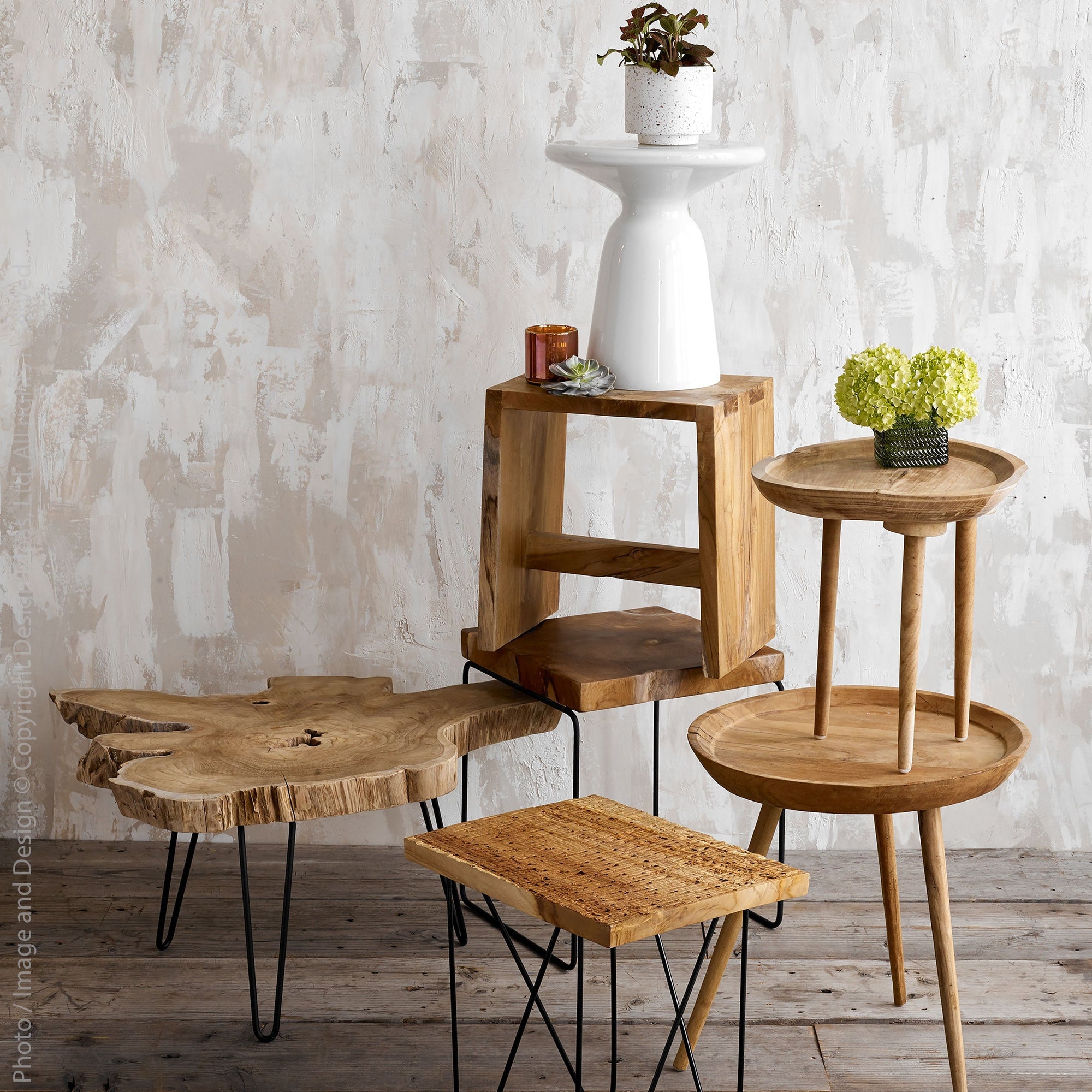 Catanga Teak Root Stool white color | Image 2 | From the Catanga Collection | Exquisitely handmade with natural teak root for long lasting use | This stool is sustainably sourced | Available in natural color | texxture home