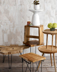 Catanga Teak Root Stool white color | Image 2 | From the Catanga Collection | Exquisitely handmade with natural teak root for long lasting use | This stool is sustainably sourced | Available in natural color | texxture home