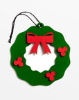 Hollyjolly Wreath Wood Ornament - white color | Image 1 | From the HollyJolly Collection | Elegantly handmade with natural plywood for long lasting use | Available in white color | texxture home