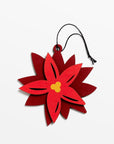 Hollyjolly Poinsetta Wood Ornament - white color | Image 1 | From the HollyJolly Collection | Masterfully made with natural plywood for long lasting use | Available in white color | texxture home