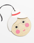 Hollyjolly Mrs. Claus Wood Ornament - Black Color | Image 1 | From the HollyJolly Collection | Skillfully created with natural plywood for long lasting use | Available in white color | texxture home