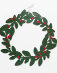 Hollyjolly Wreath Wood Ornament - Black Color | Image 1 | From the HollyJolly Collection | Expertly constructed with natural plywood for long lasting use | Available in white color | texxture home