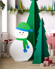 Roger Wood Snowman white color | Image 2 | From the Roger the Snowman Collection | Expertly constructed with natural plywood for long lasting use | Available in white color | texxture home