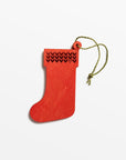 Festive Stocking Wood Ornament - white color | Image 1 | From the Festive Collection | Elegantly assembled with natural wood for long lasting use | Available in white color | texxture home