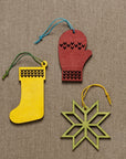 Festive Stocking Wood Ornament white color | Image 2 | From the Festive Collection | Elegantly assembled with natural wood for long lasting use | Available in white color | texxture home