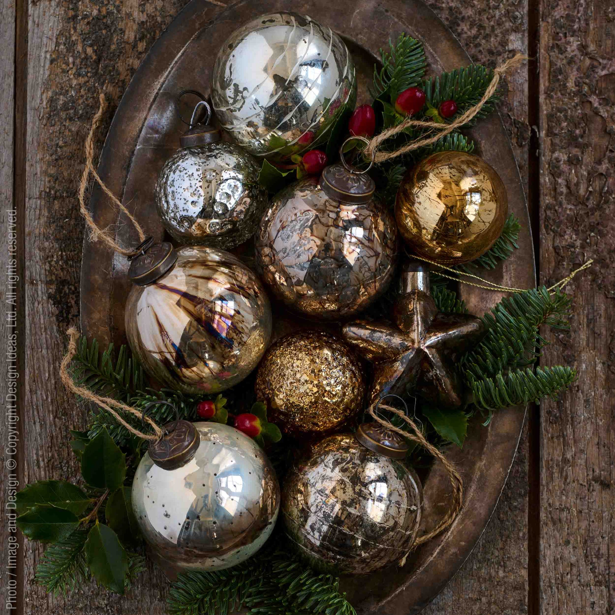 Auban™ Mouth Blown Glass Ornaments - 3 inch (set of 4)