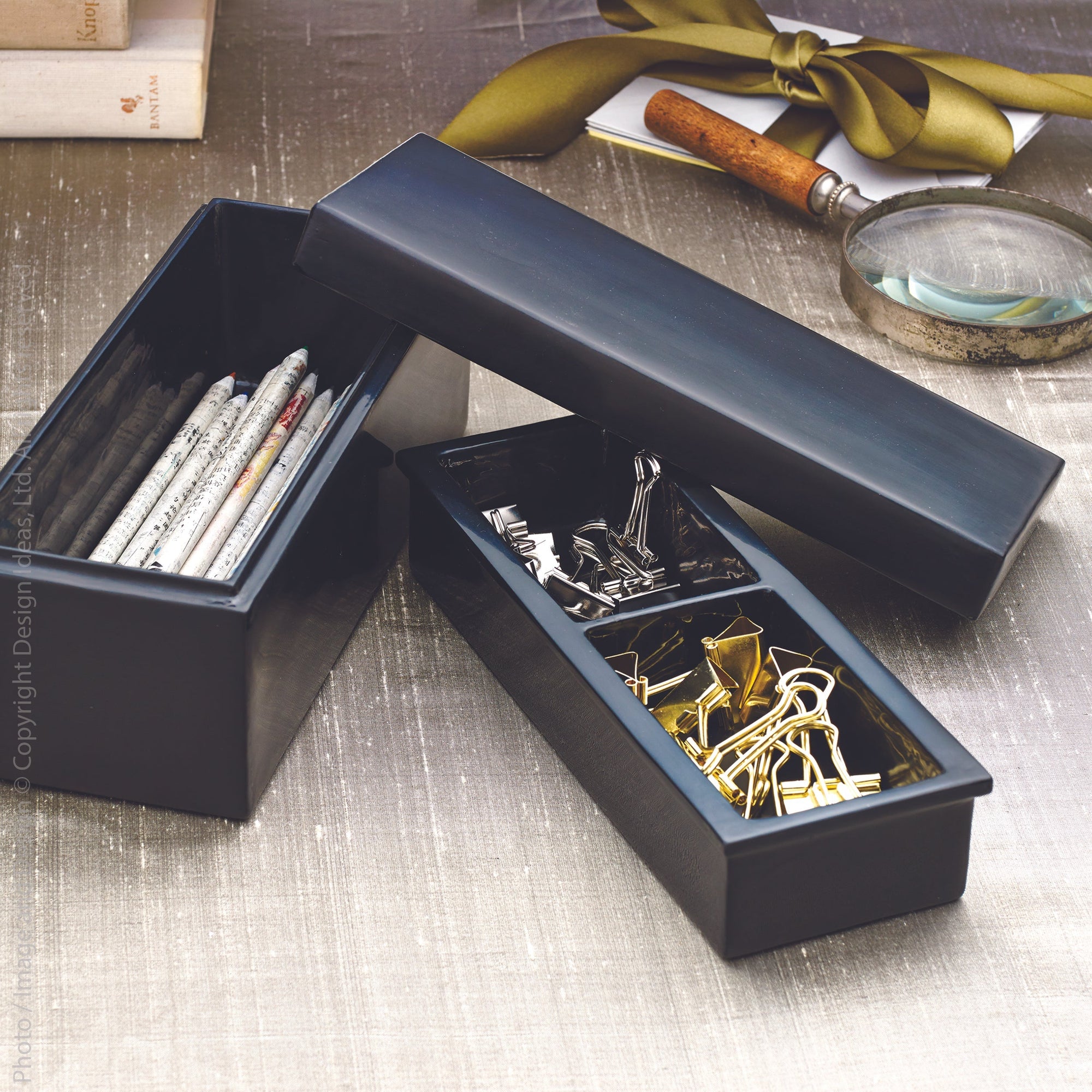 Bagan Bamboo Pen Box Natural Color | Image 2 | From the Bagan Collection | Expertly constructed with natural bamboo for long lasting use | Available in black color | texxture home