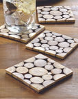 Branch Wood Coaster Green Color | Image 2 | From the Branch Collection | Expertly created with natural wood for long lasting use | This coaster is sustainably sourced | Available in natural color | texxture home