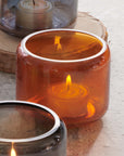 Hubbard™ Orange Luster Glass Votive Candle Holder