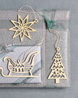 Nordic Sleigh Wood Ornament Natural Color | Image 2 | From the Nordic Collection | Skillfully assembled with natural wood for long lasting use | Available in white color | texxture home